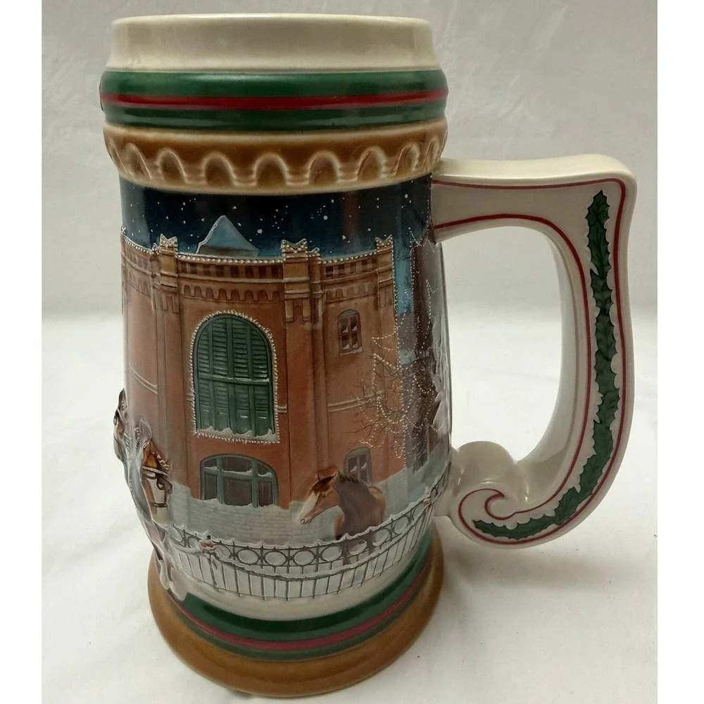 Vintage 1997 Budweiser Holiday Beer‎ Stein Home For The Holidays CS313 With Box